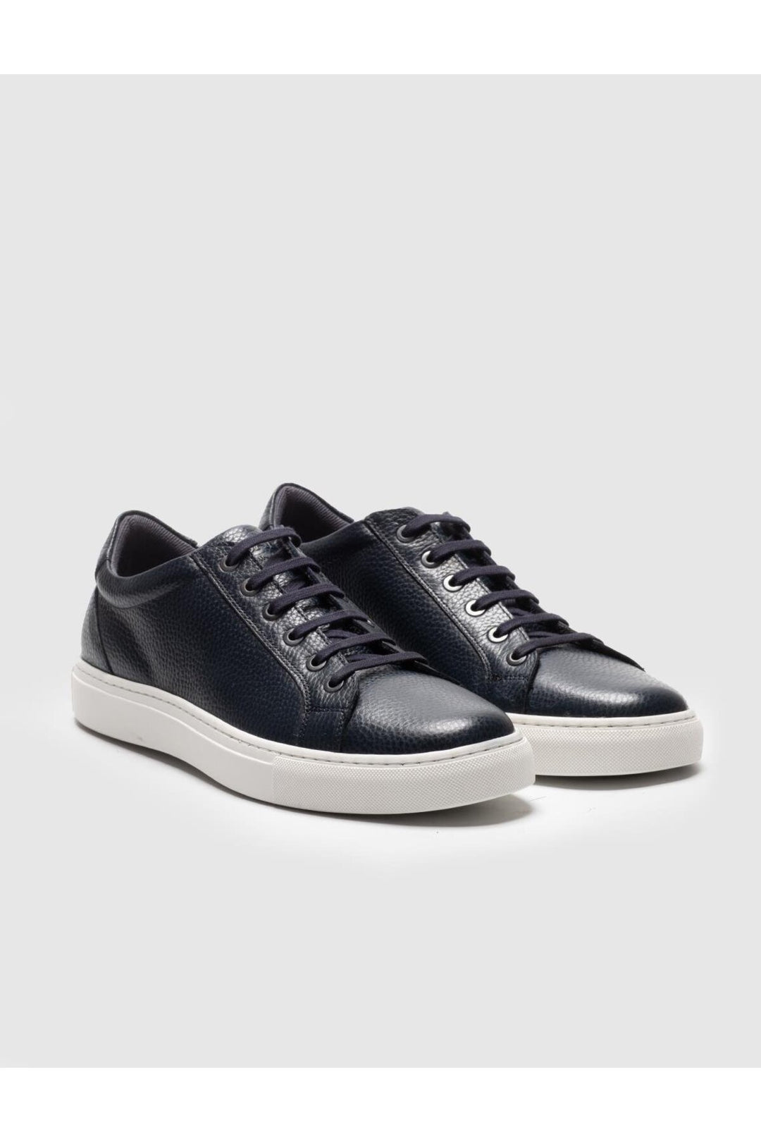 Cabani Shoes Chaussures de sport pour hommes en cuir véritable bleu marine à lacets. - Bleu marine