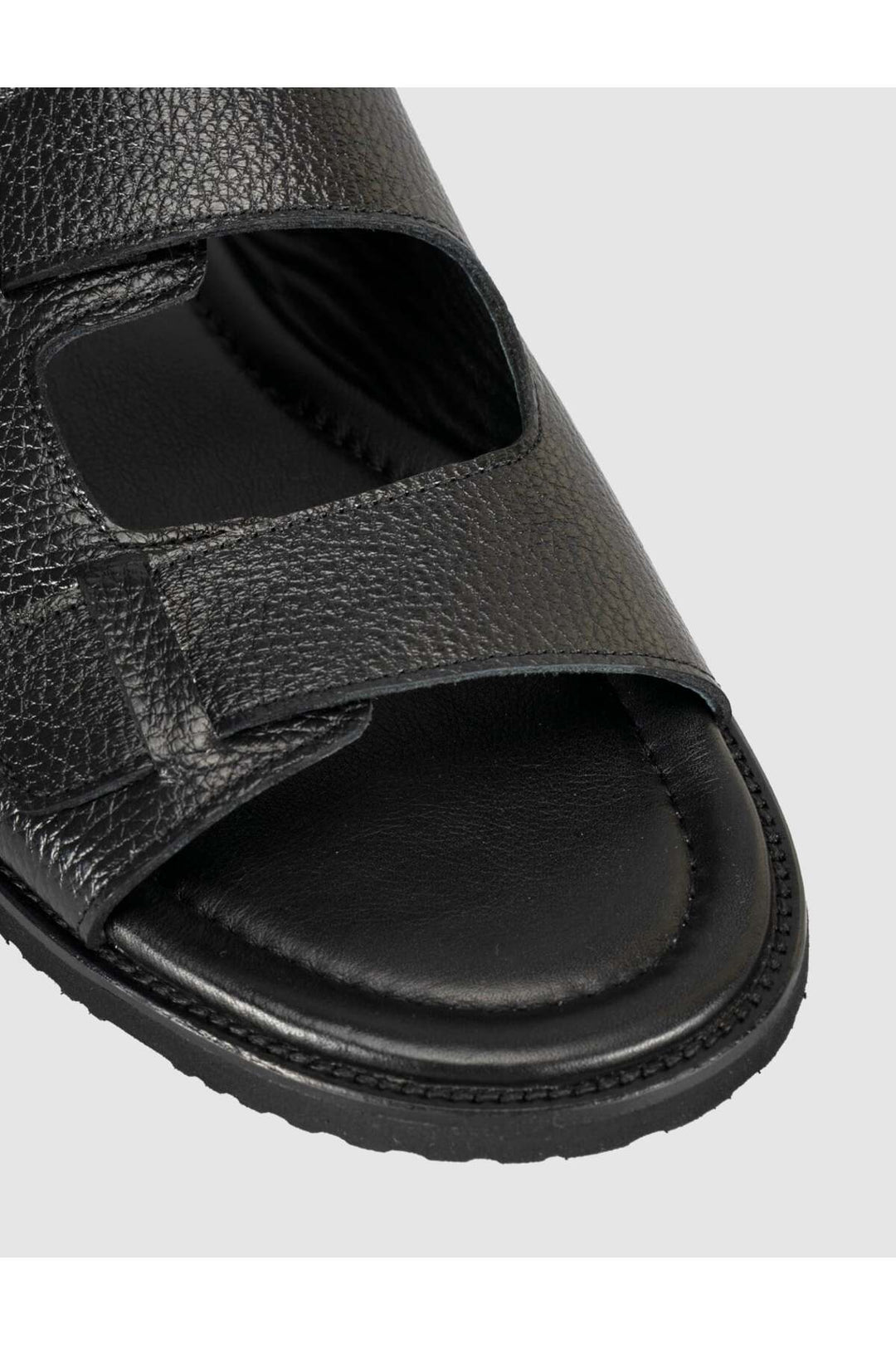 Cabani Shoes Sandales en cuir noir pour homme avec boucle - Noir