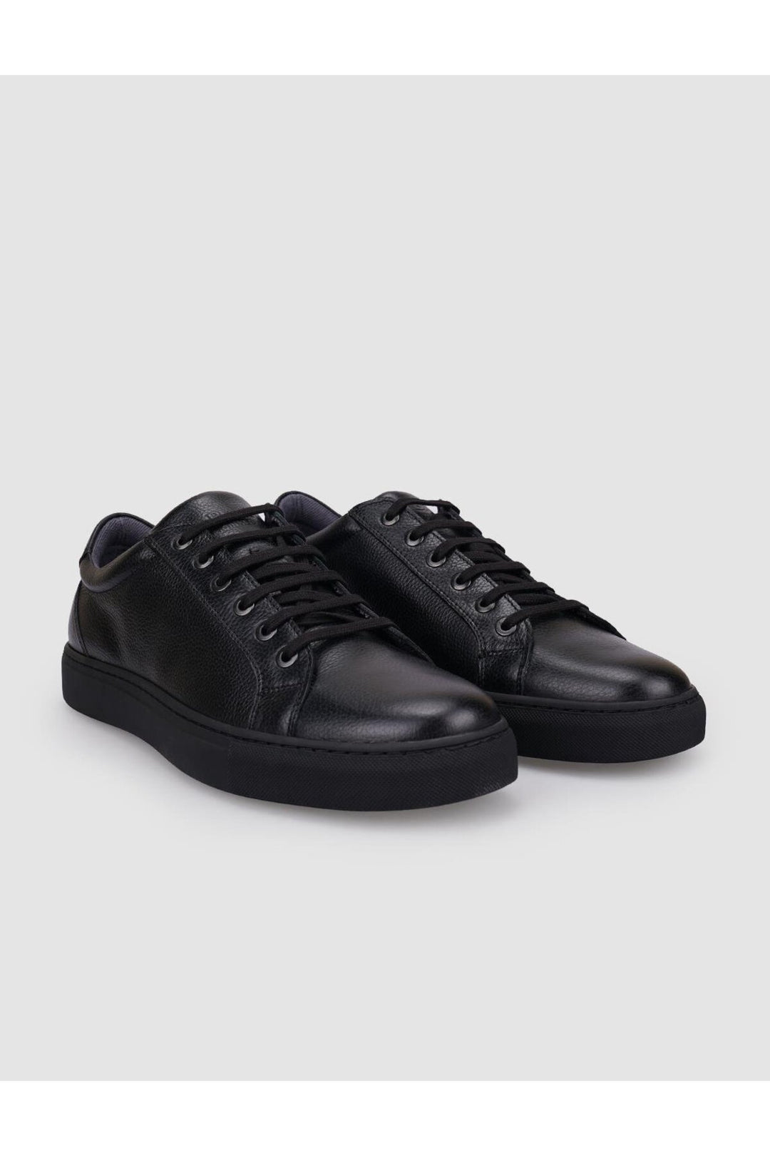 Cabani Shoes Chaussures de sport pour hommes en cuir véritable noir à lacets 100% - Noir