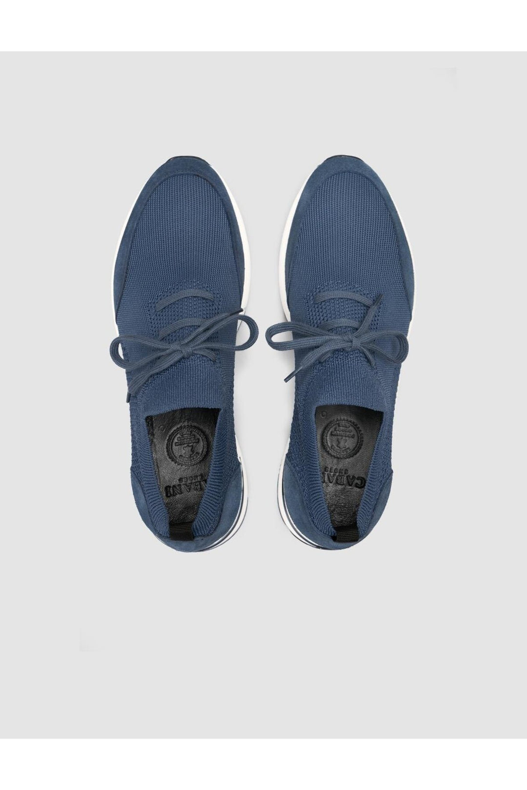 Cabani Shoes Chaussures de sport pour hommes en tricot bleu avec lacets - Bleu