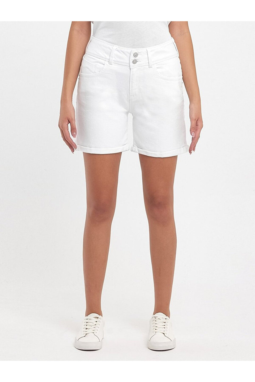 LTB Short en jean taille moyenne Rosına - Blanc_100