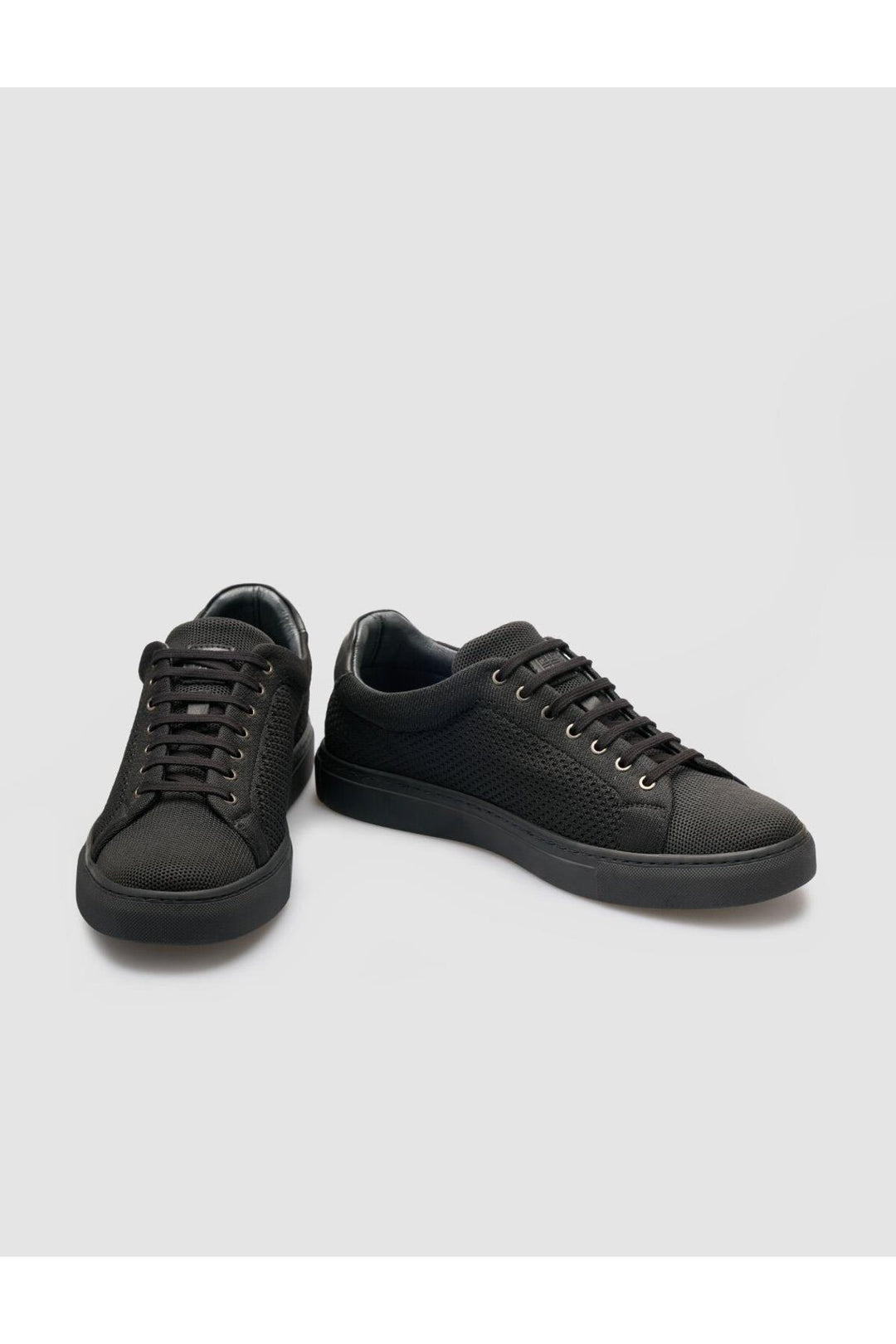 Cabani Shoes Chaussures de sport pour hommes en tricot noir avec lacets - Noir