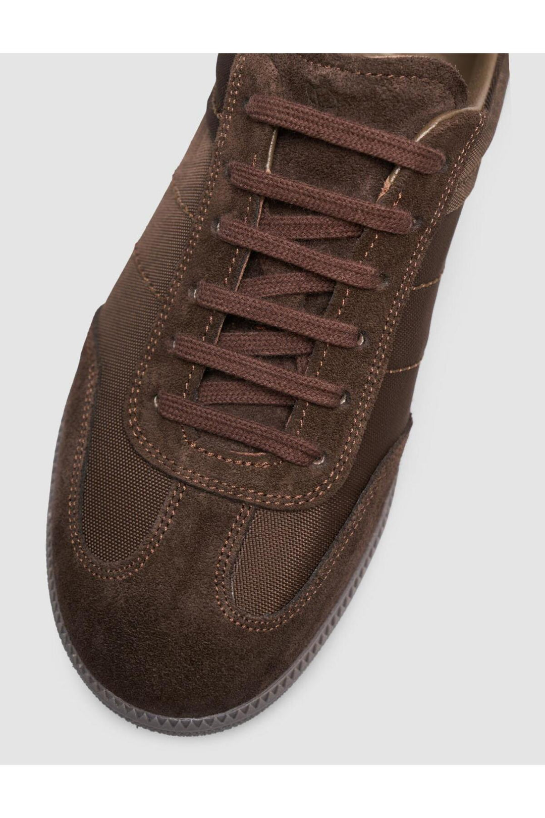 Cabani Shoes Baskets pour femmes en cuir suédé véritable marron à lacets - Marron