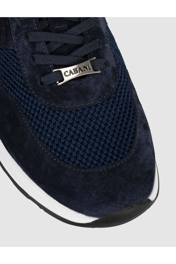 Cabani Shoes Baskets décontractées pour hommes en cuir véritable bleu marine - Bleu marine