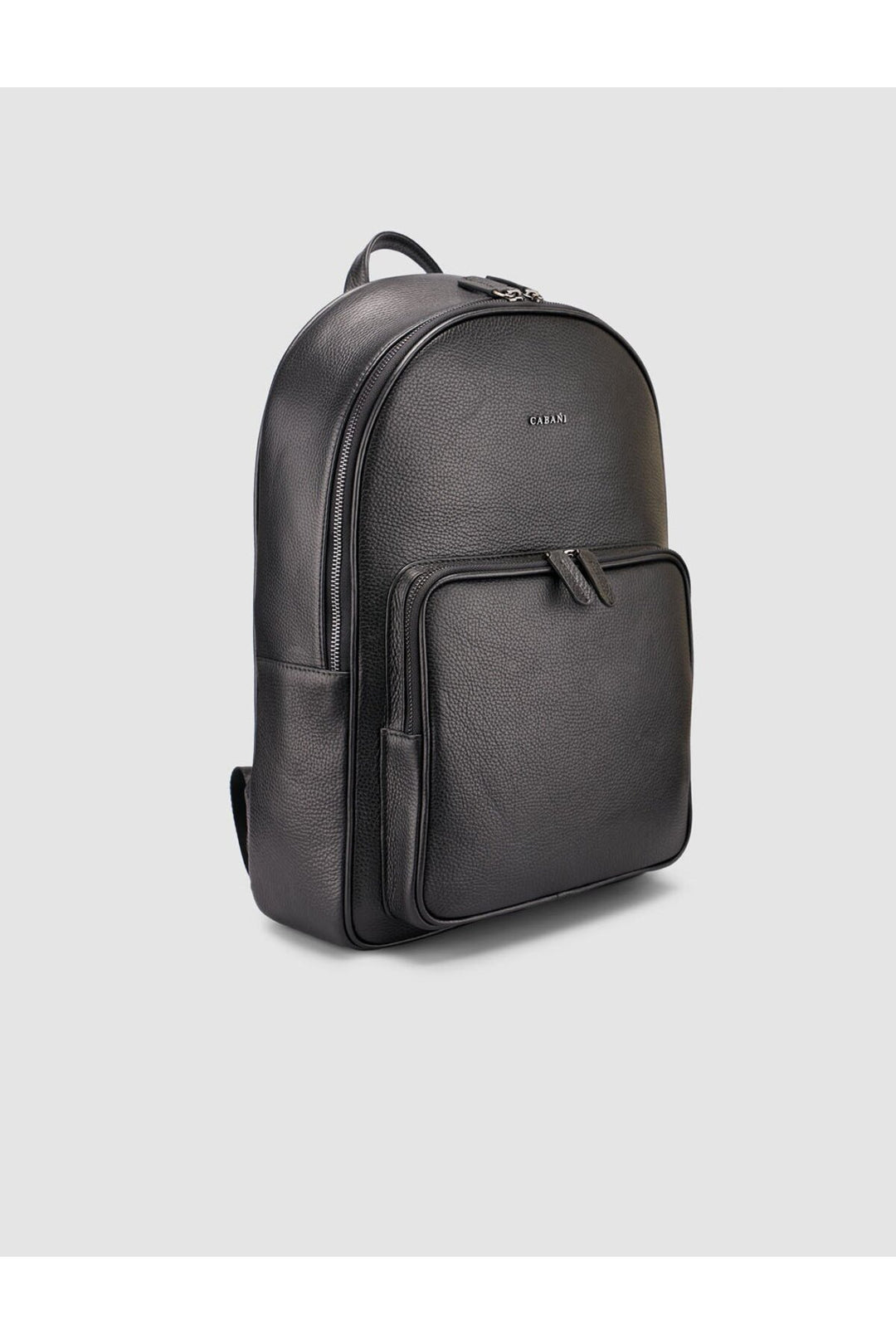 Cabani Shoes Sac à dos pour homme en cuir véritable noir (avec poche avant, zippé) - Multicolore