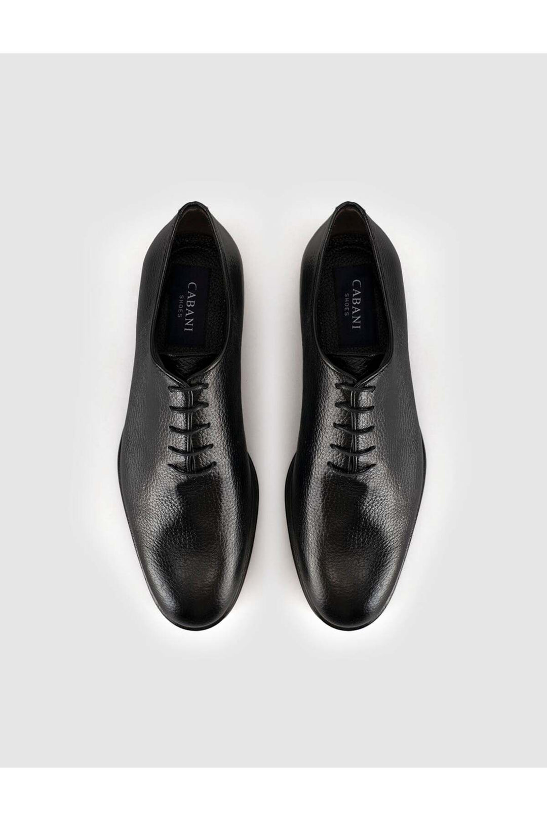 Cabani Shoes Chaussures classiques à lacets pour hommes en cuir véritable premium noires - Noir