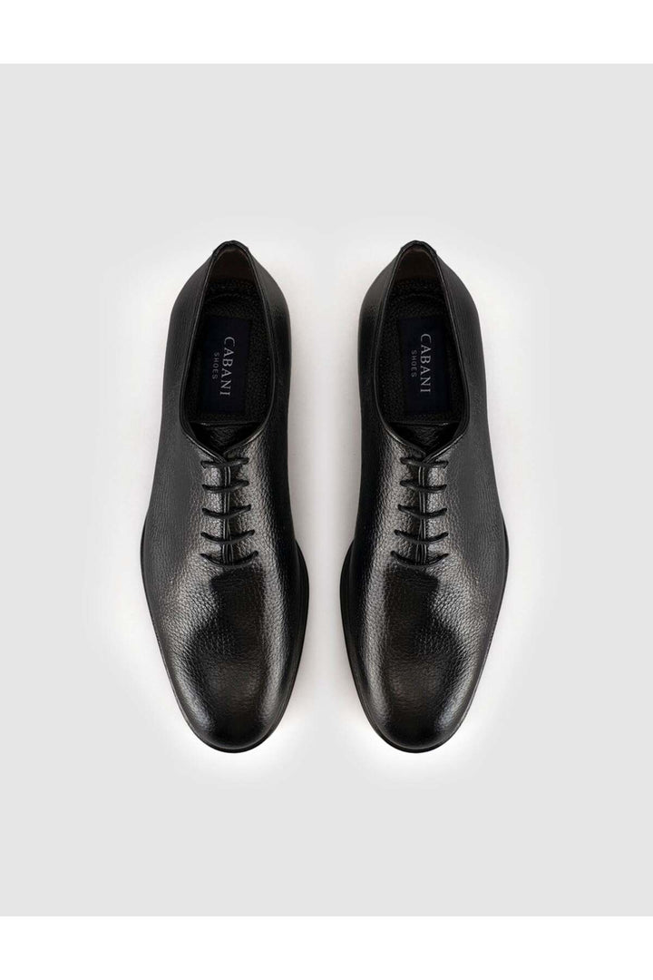 Cabani Shoes Chaussures classiques à lacets pour hommes en cuir véritable premium noires - Noir