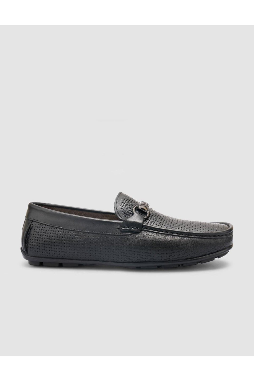 Cabani Shoes %100 Cuir véritable Mocassins pour hommes à boucle noire - Noir