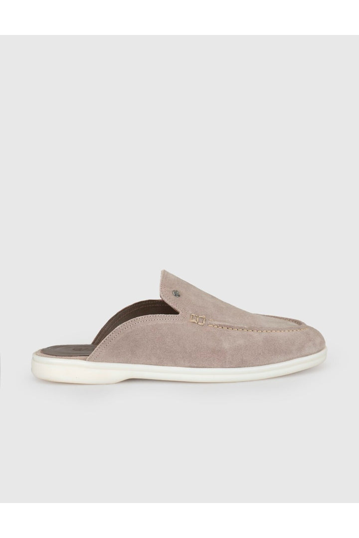 Cabani Shoes Mocassins pour hommes en cuir véritable beige avec accessoires en métal - Vison
