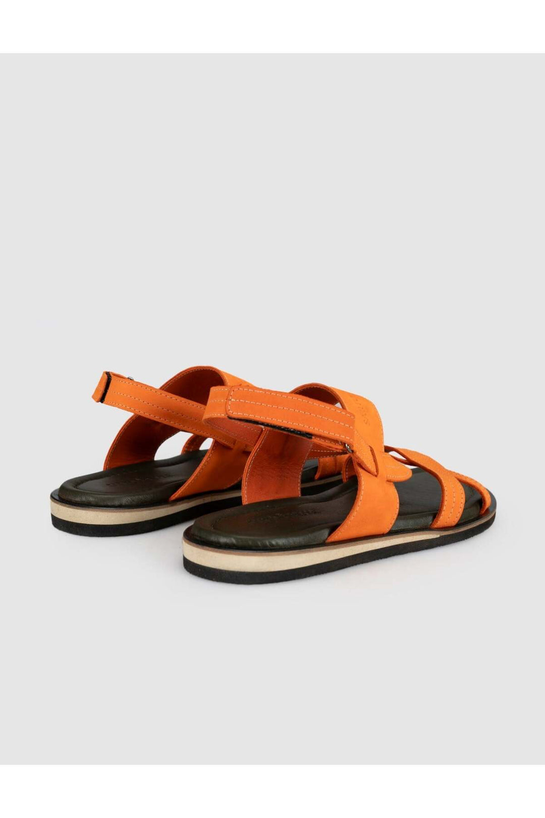 Cabani Shoes Sandale quotidienne pour homme en cuir véritable orange - Orange
