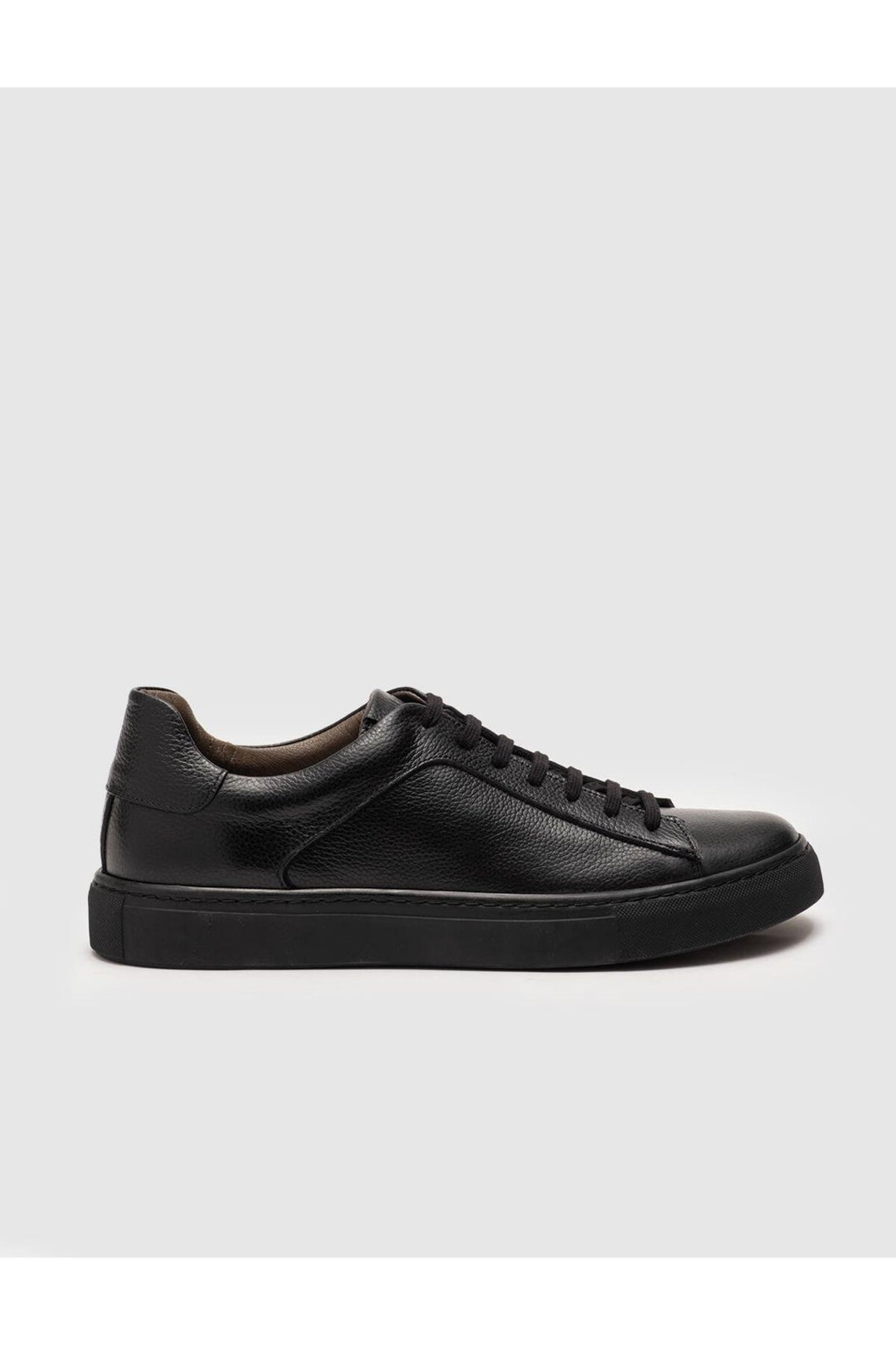 Cabani Shoes Chaussures de sport pour hommes en cuir véritable noires à lacets - Noir