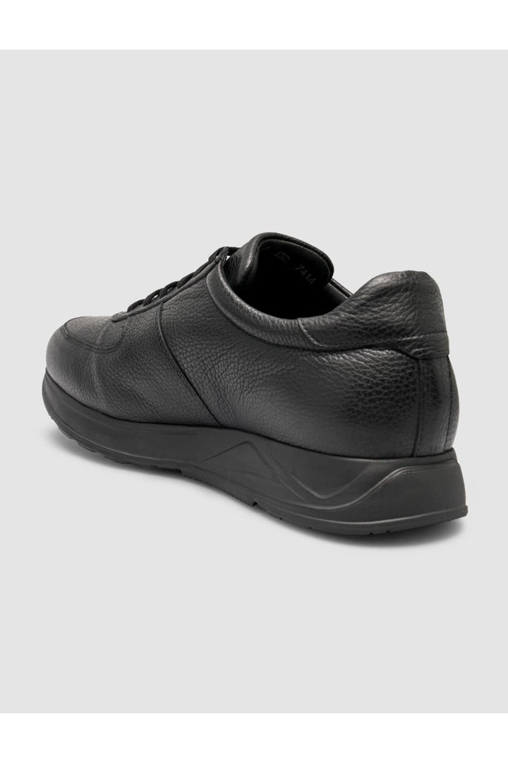 Cabani Shoes %100 Cuir véritable avec intérieur en fourrure, Baskets noires - Noir