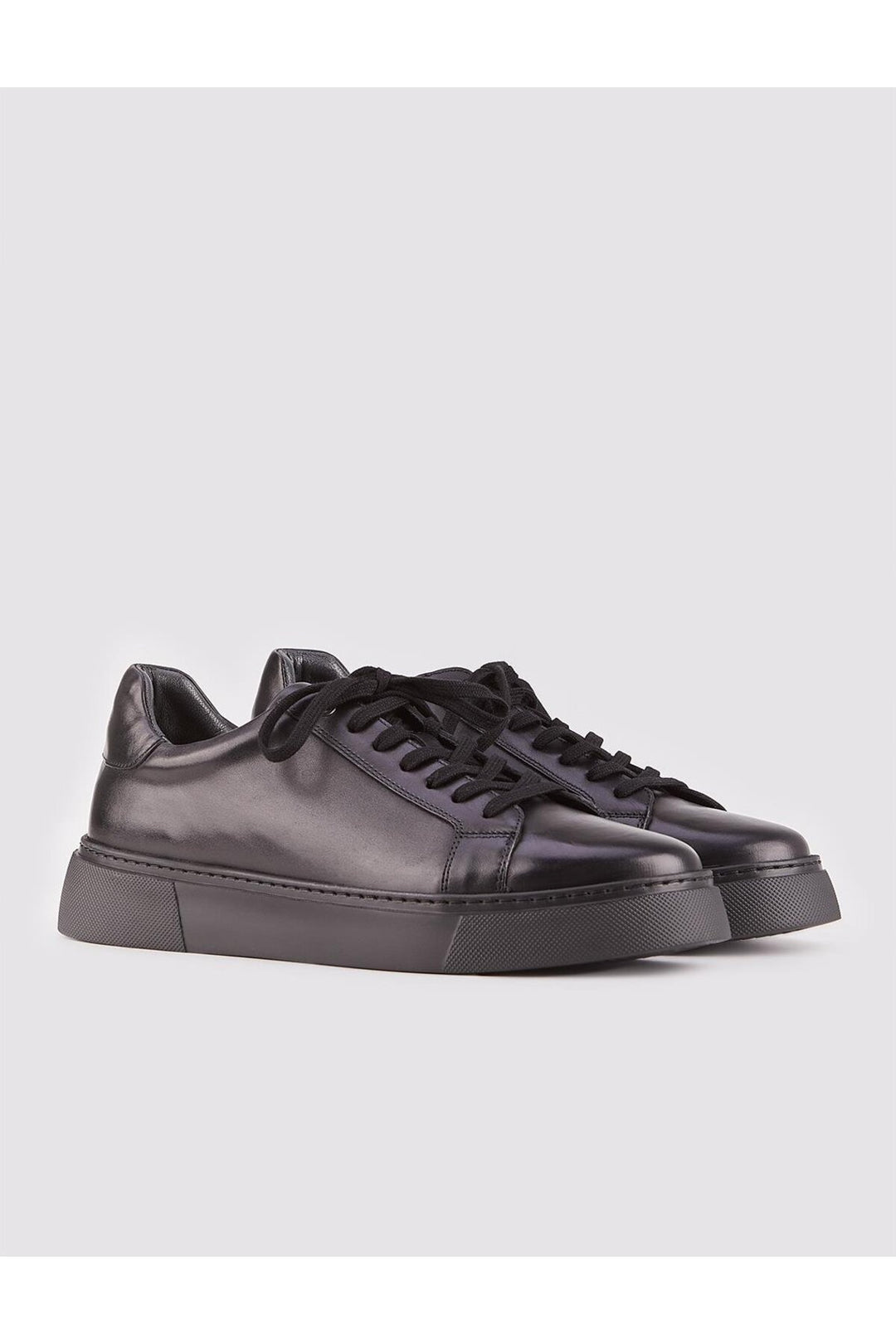 Cabani Shoes Baskets pour hommes en cuir véritable noir avec lacets et semelle en EVA - Noir