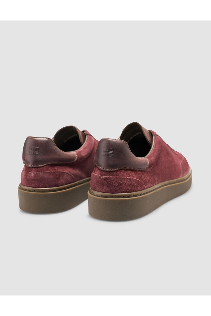 Cabani Shoes %100 Cuir Véritable Chaussures de Sport pour Hommes Suédé Bordeaux - Bordeaux