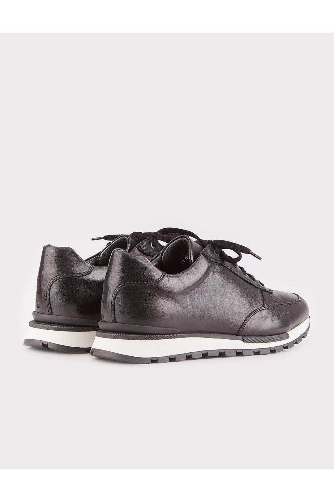 Cabani Shoes Chaussures de sport pour hommes en cuir véritable avec lacets et fourrure noire. - Noir