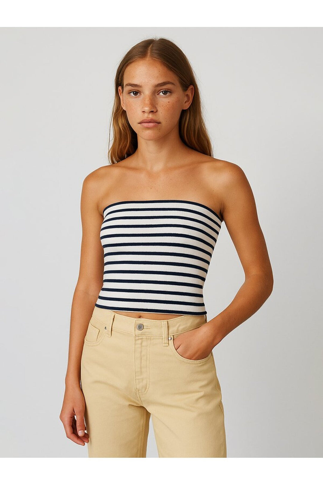 LTB Singlet rayé bleu marine sans bretelles