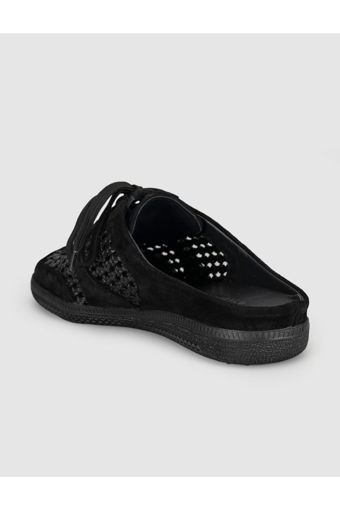 Cabani Shoes Baskets mule femme en cuir véritable noir - Multicolore