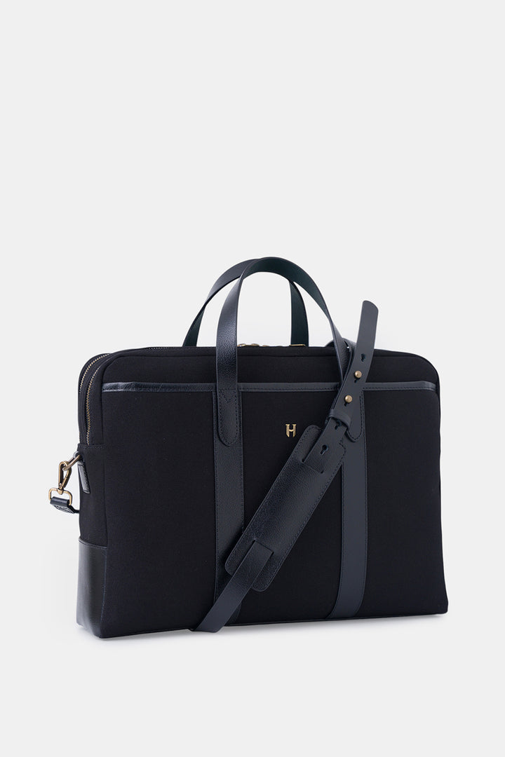 Helmbrook Sac pour ordinateur portable Benedict en cuir véritable 15,6"à deux compartiments pour homme
