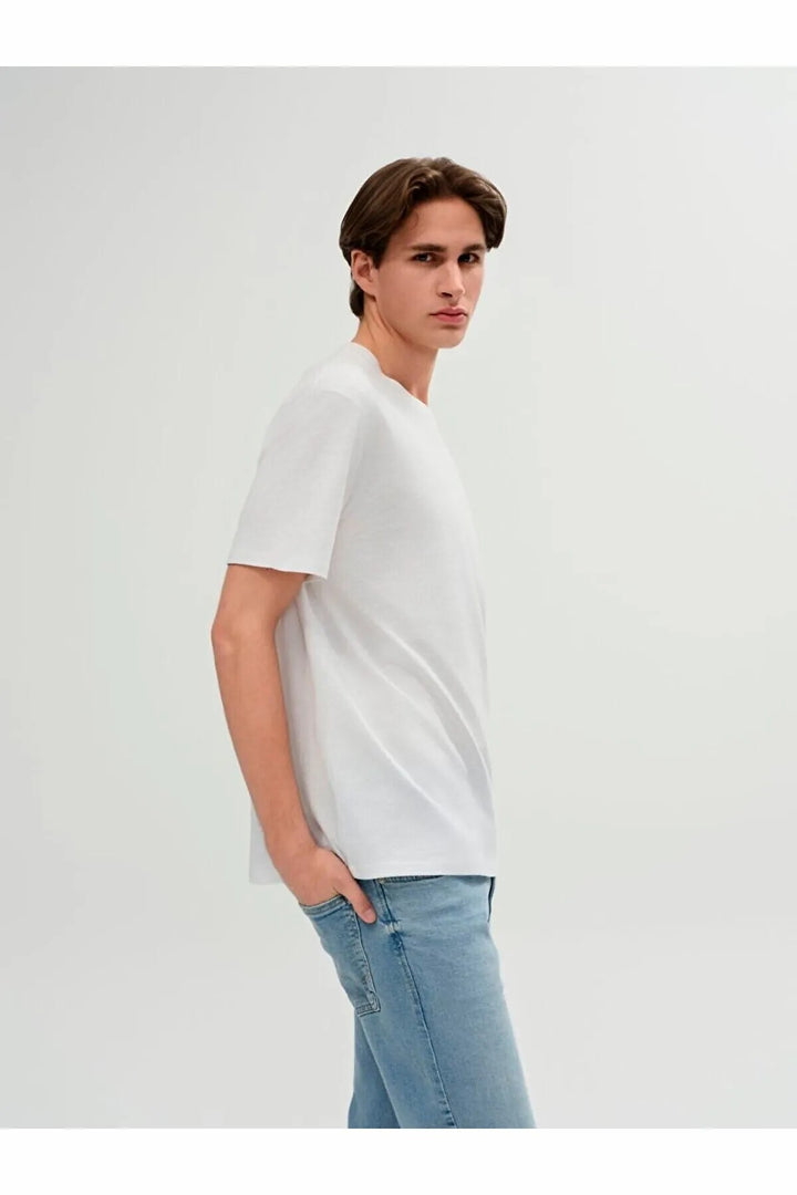 LTB T-shirt blanc classique à manches courtes avec col Pressure Zero