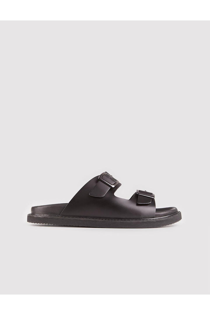Cabani Shoes Sandales pour hommes en cuir véritable avec ceinture noires - Multicolore