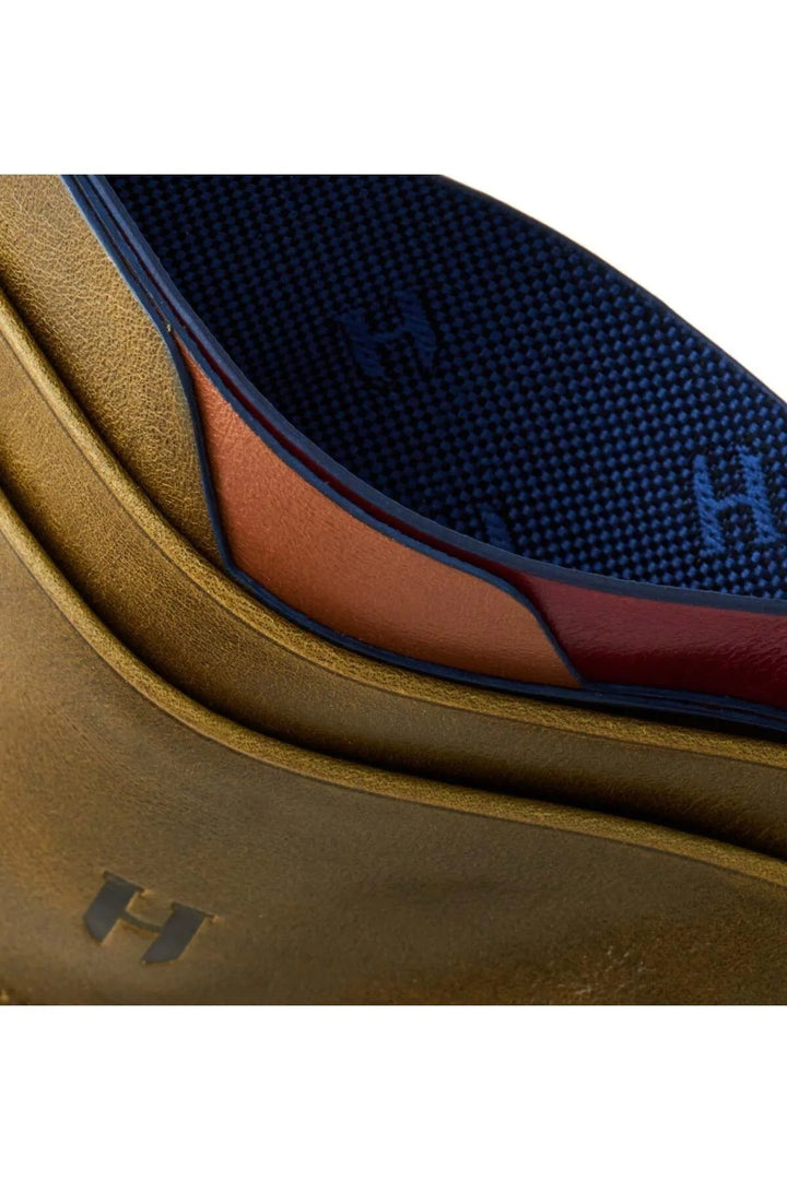 helmbrook Porte-cartes fin en cuir véritable pour homme avec protection RFID Elton Khaki Plus