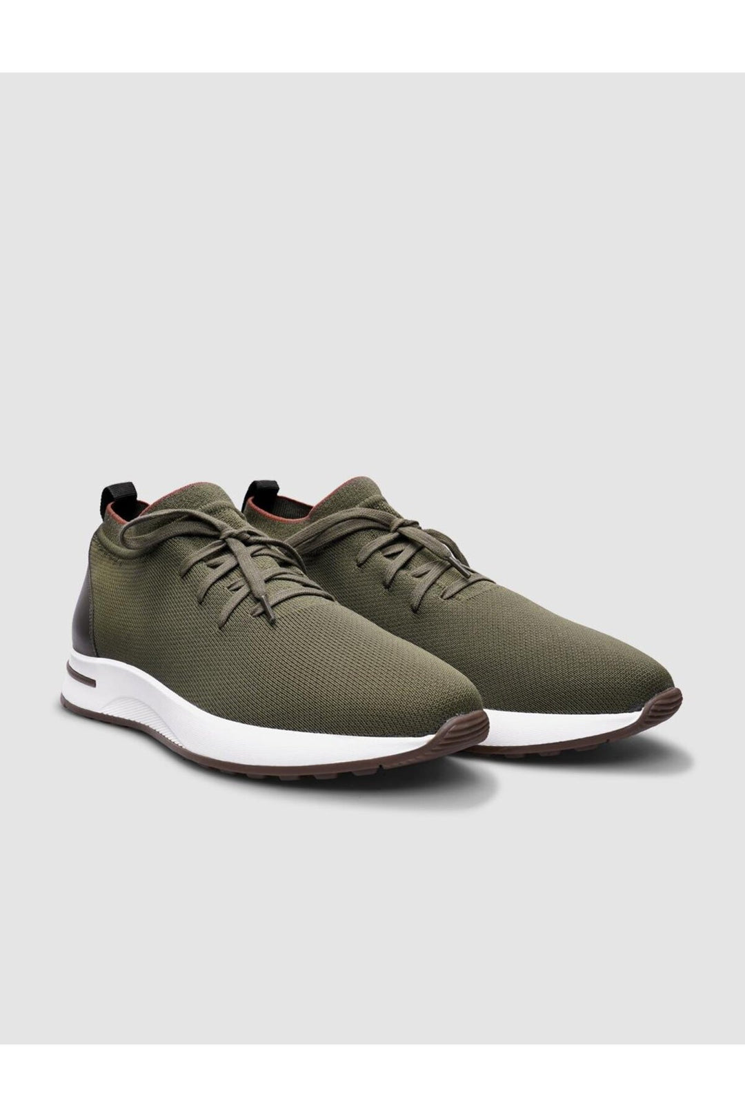 Cabani Shoes Modena Tricot Vert olive Chaussures de sport pour hommes à lacets - Kaki