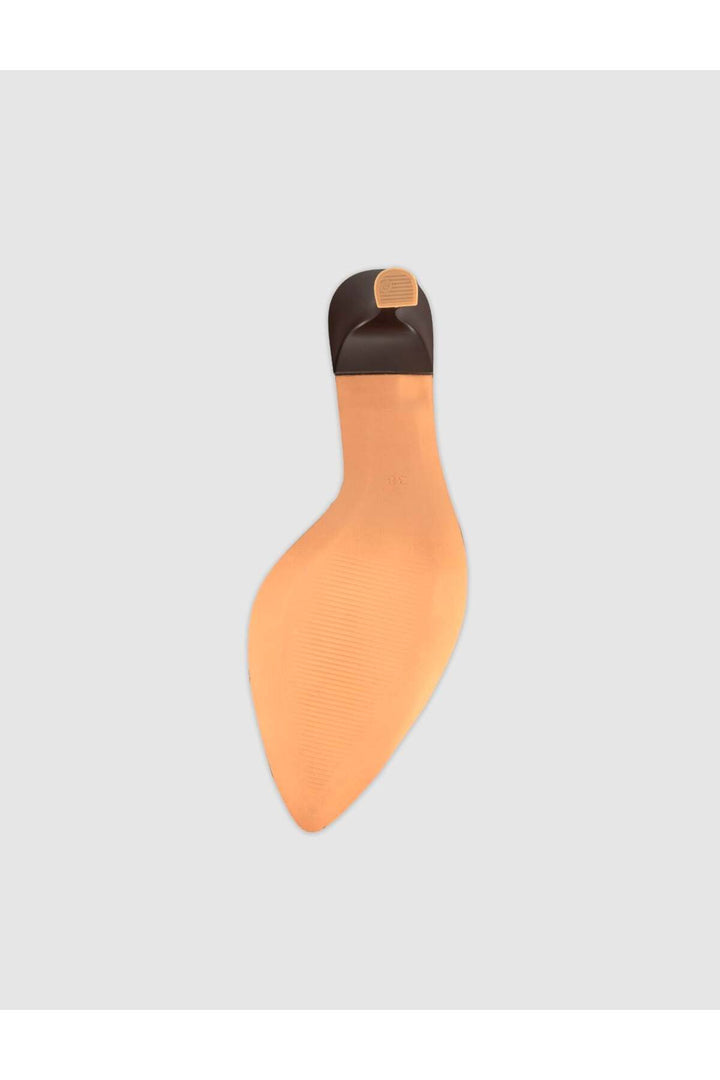 Cabani Shoes Sandales pour femmes en cuir véritable de veau, à talon fin, au design élégant, couleur marron. - Marron