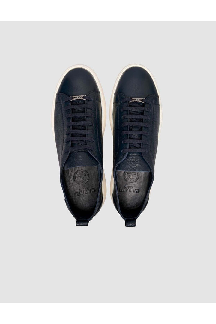 Cabani Shoes Sneaker minimal pour homme en cuir bleu marine - Bleu marine