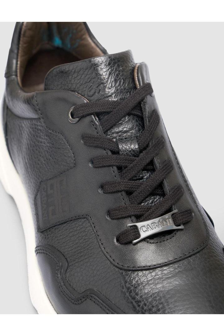 Cabani Shoes %100 Cuir véritable Chaussures de sport pour hommes noires - Noir