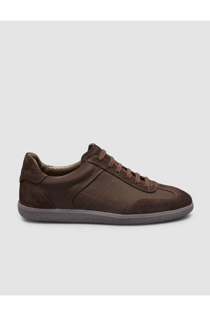 Cabani Shoes Baskets pour femmes en cuir suédé véritable marron à lacets - Marron