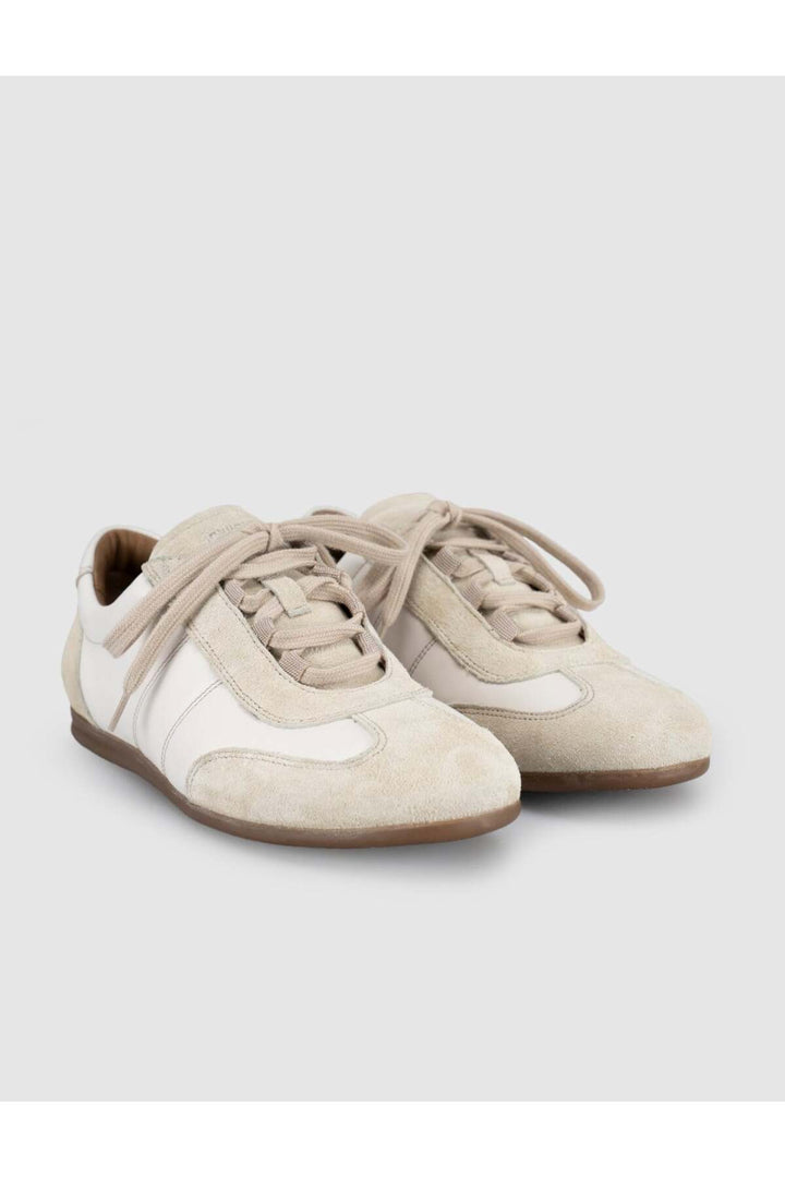 Cabani Shoes Chaussures de sport pour femmes en suède latte en cuir véritable - Beige