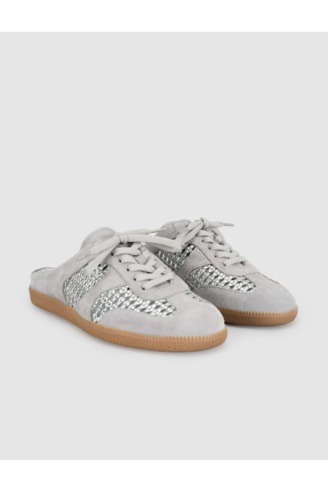 Cabani Shoes Baskets mules en cuir suédé gris pour femmes - Gris