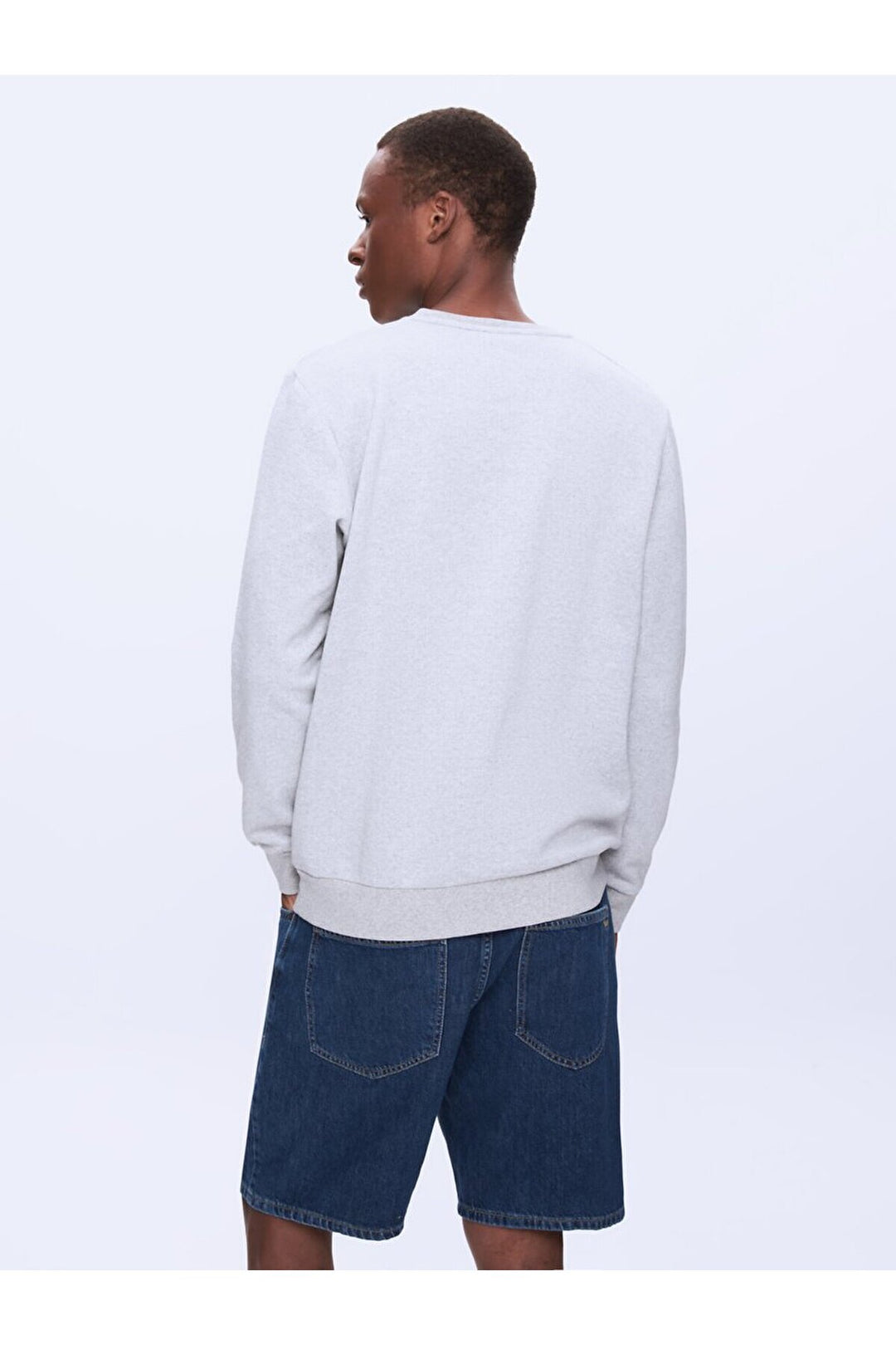LTB Sweat-shirt gris à manches longues avec encolure en O