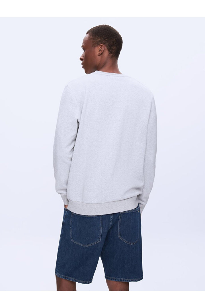 LTB Sweat-shirt gris à manches longues avec encolure en O