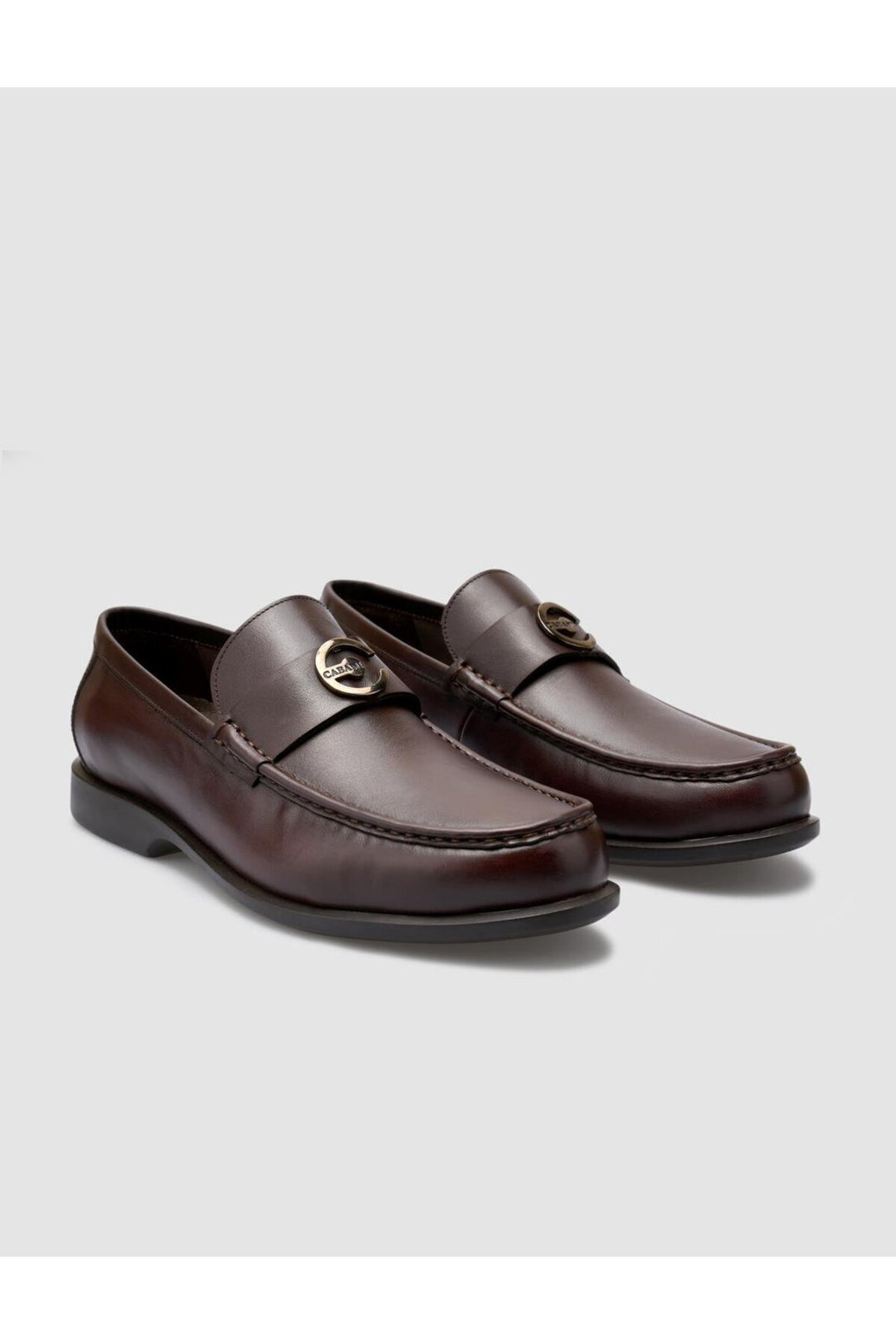 Cabani Shoes Chaussures de ville pour hommes en cuir véritable marron avec boucle à 100%. - Marron
