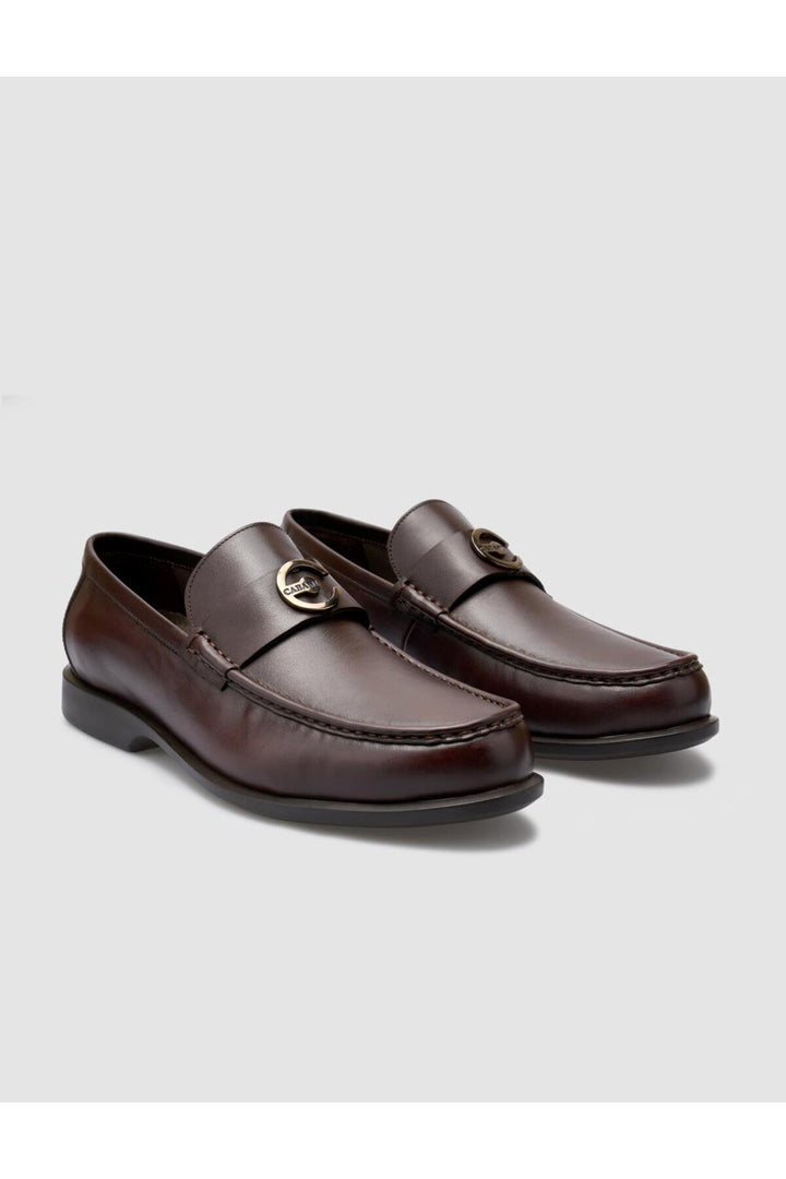 Cabani Shoes Chaussures de ville pour hommes en cuir véritable marron avec boucle à 100%. - Marron