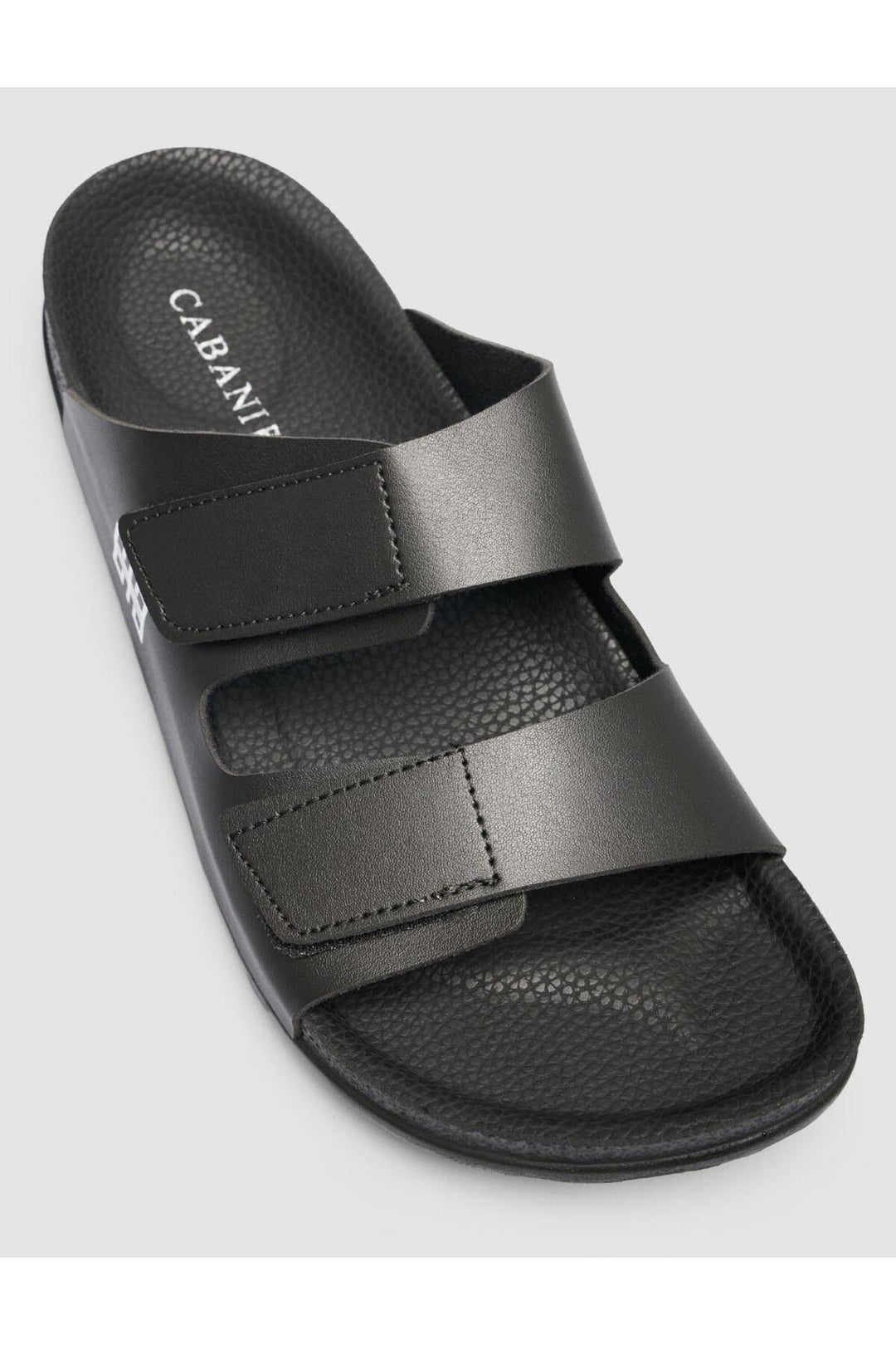 Cabani Shoes Sandale noire pour homme à velcro - Noir