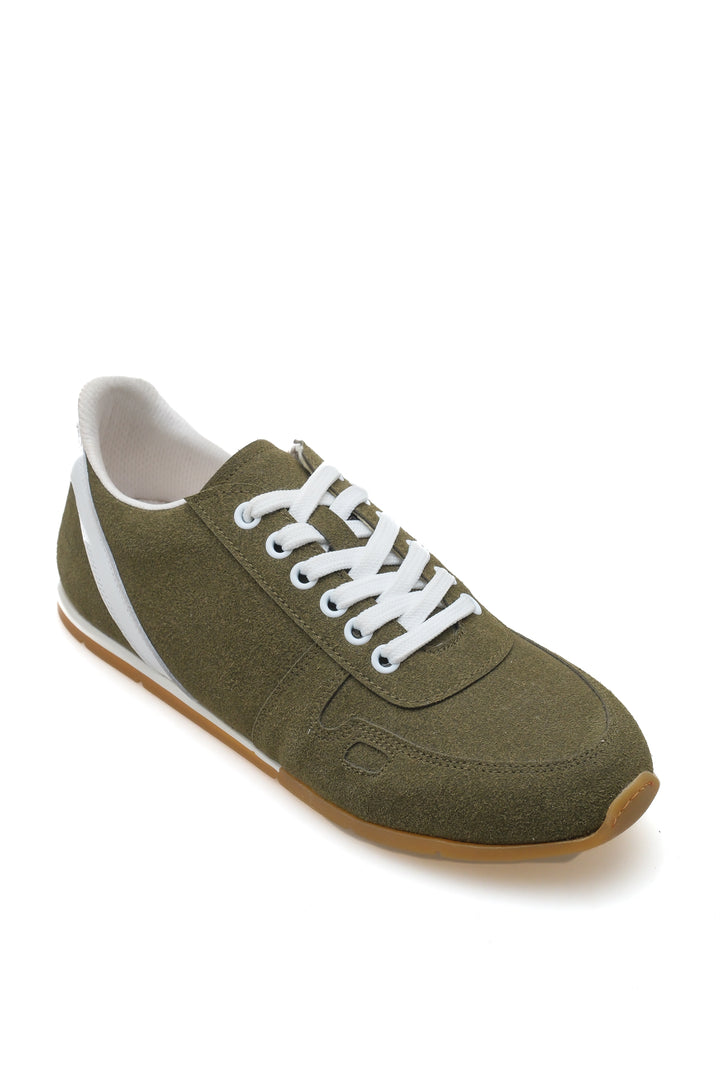 Wavelys ALESSIA Femme Baskets en Suède Kaki Chaussures de Ville - Kaki