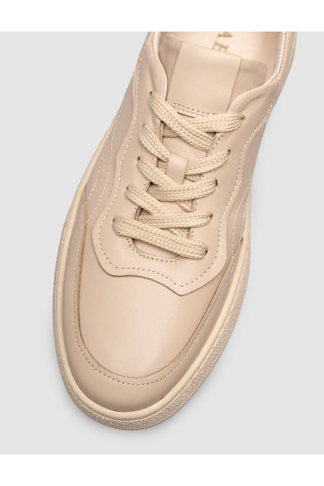 Cabani Shoes Baskets pour femmes en cuir véritable beige à lacets - Beige