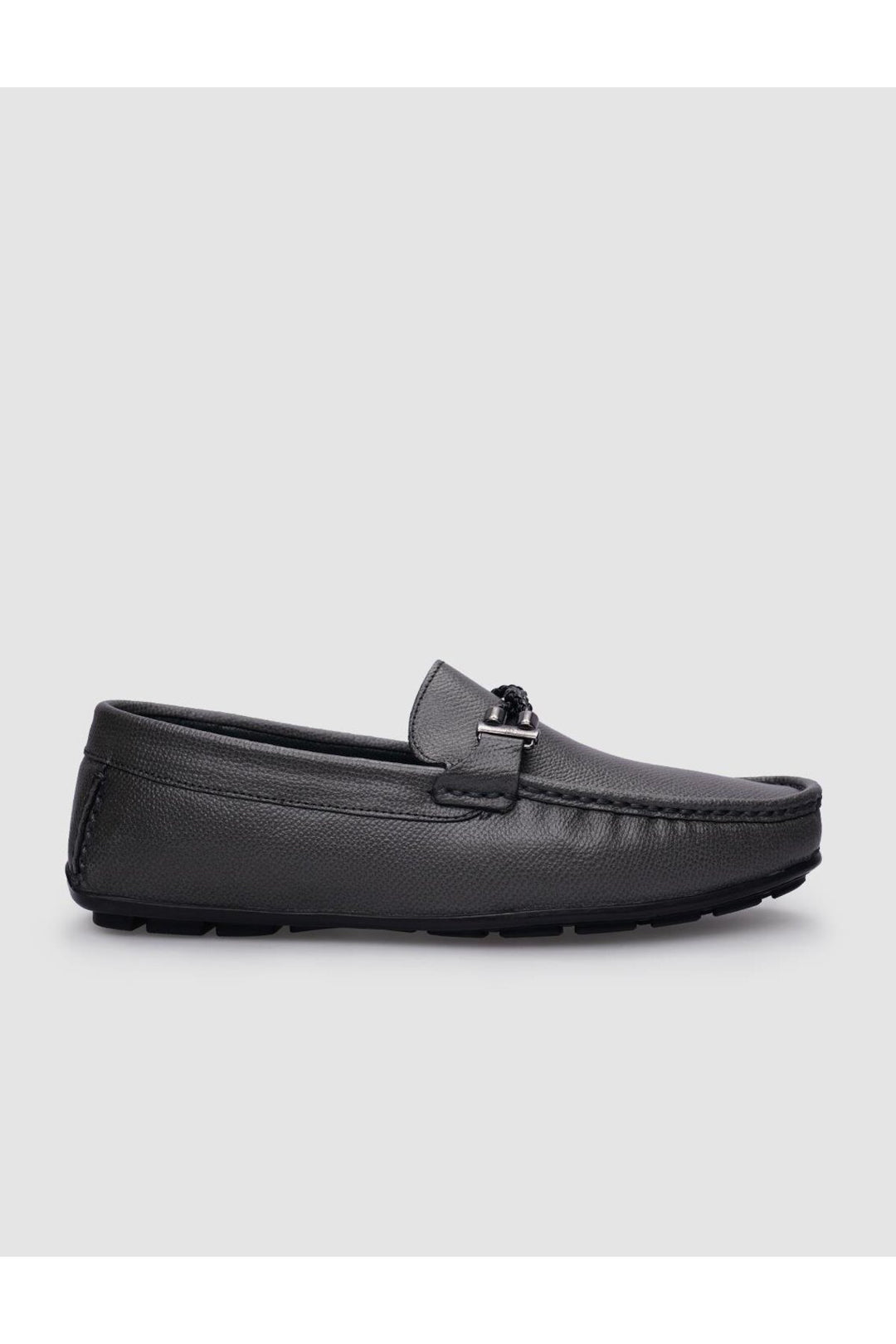 Cabani Shoes %100 Cuir véritable Mocassins pour hommes à boucle grise - Gris