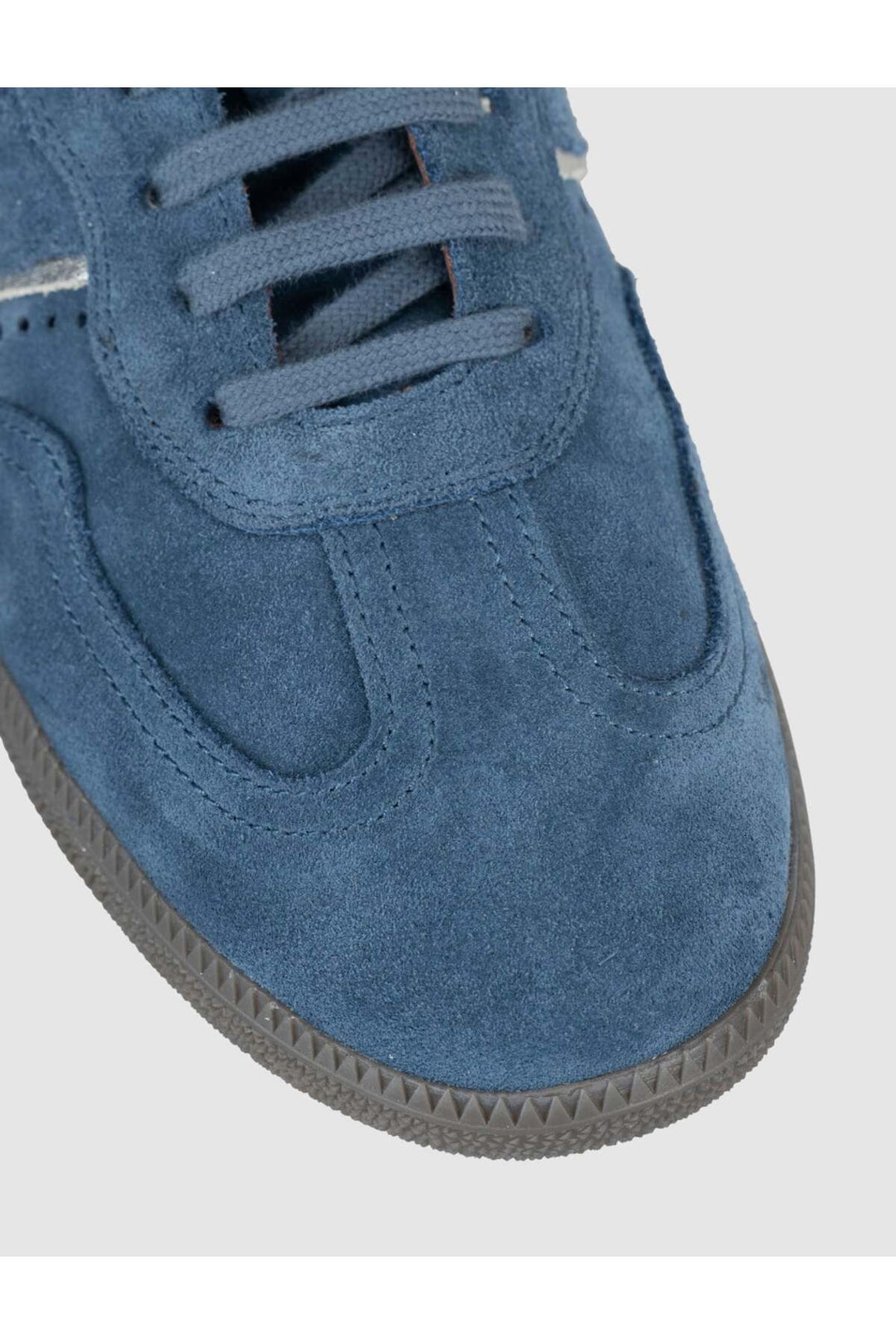 Cabani Shoes Santano %100 Cuir Véritable Baskets Femme Suède Bleue à Lacets - Multicolore