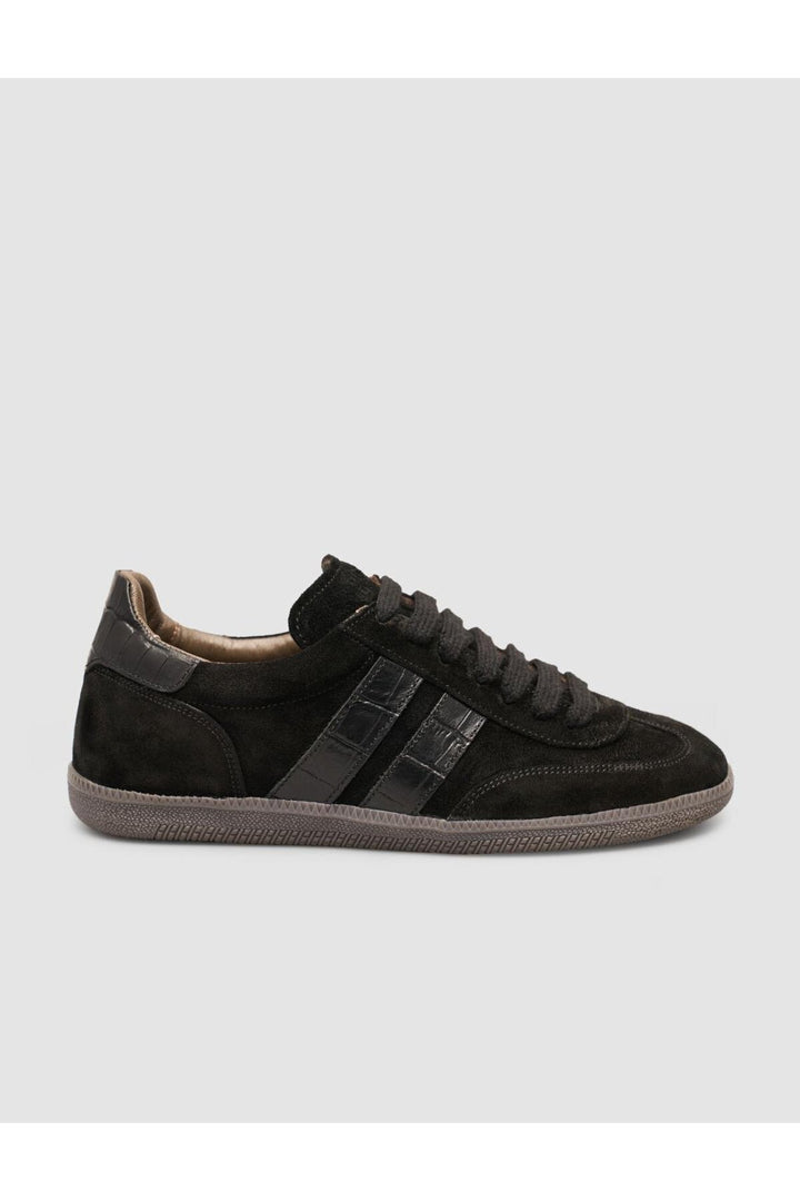 Cabani Shoes Baskets pour femmes en cuir suédé véritable noir 100% - Noir