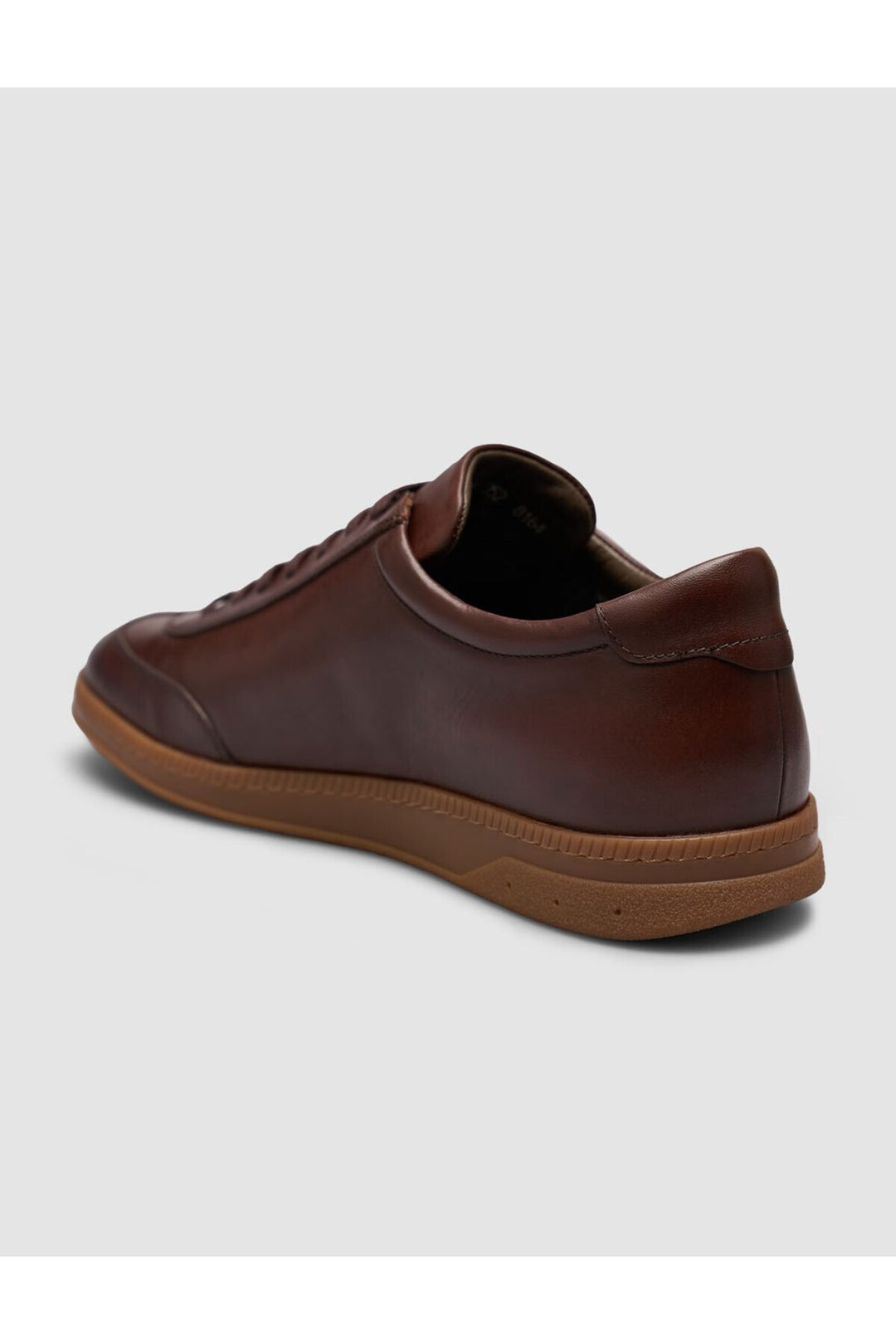 Cabani Shoes Baskets pour hommes en cuir marron à lacets avec semelle en caoutchouc - Tabac