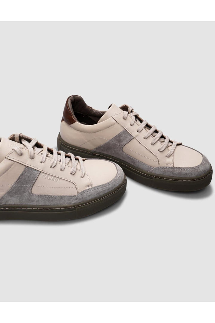 Cabani Shoes %100 Cuir véritable Chaussures de sport pour hommes beige à lacets - Beige