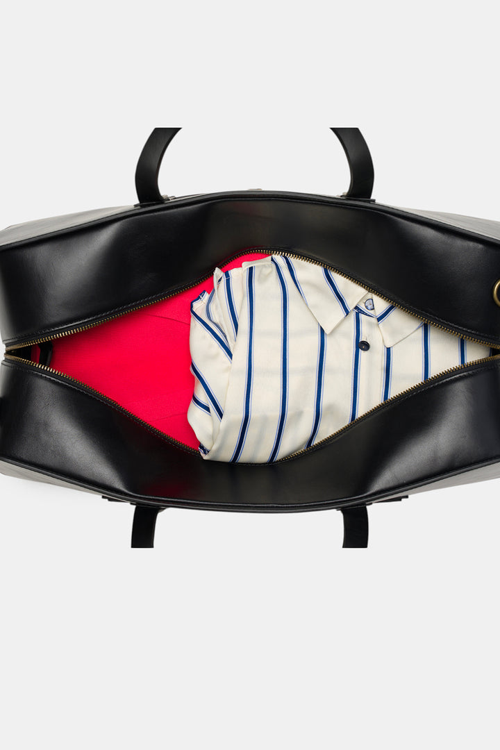 helmbrook Sac de voyage unisexe en cuir véritable Leonard avec sangle