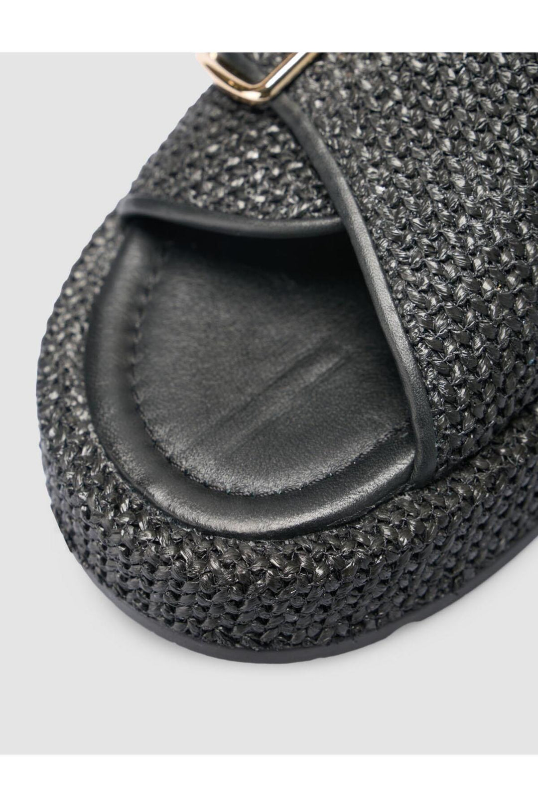 Cabani Shoes Sandales noires pour femmes avec détails en osier - Noir