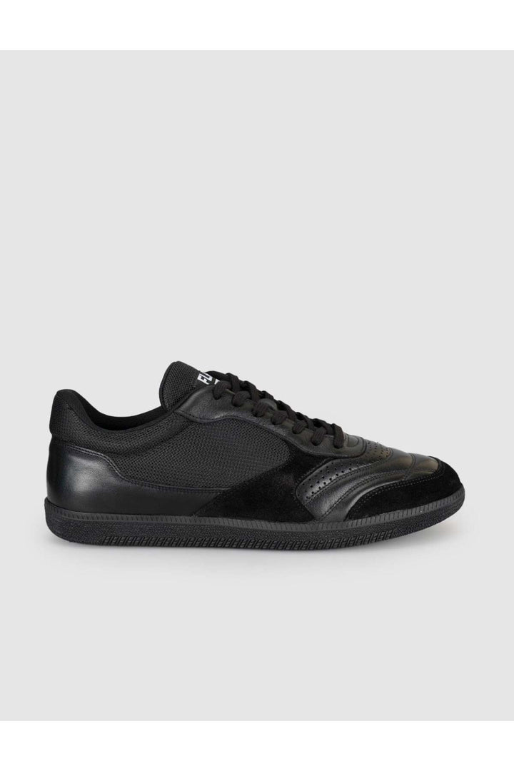 Cabani Shoes Baskets pour hommes en cuir véritable noir - Multicolore