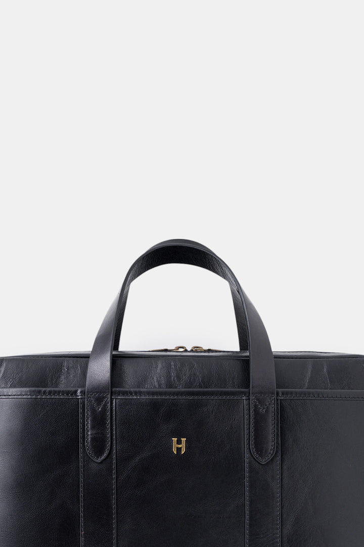 helmbrook Sac pour ordinateur portable Benedict en cuir véritable 15,6"à deux compartiments pour homme