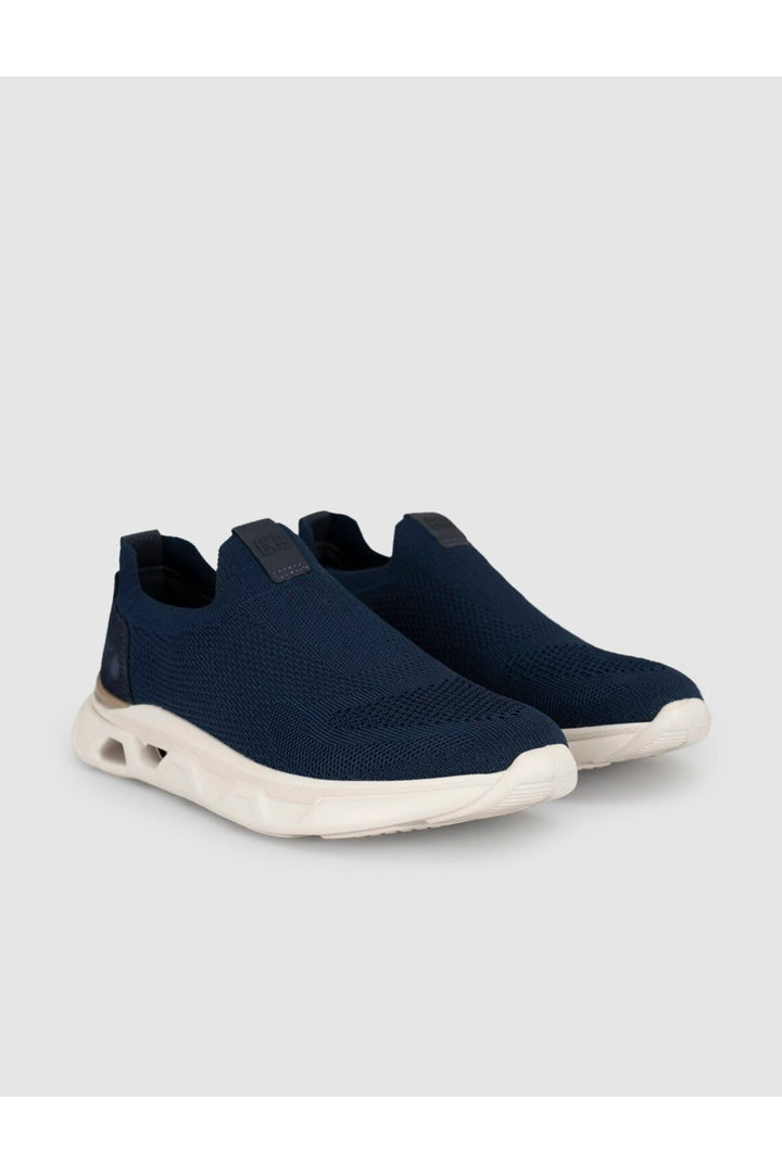 Cabani Shoes Baskets pour hommes bleu marine à semelle épaisse - Bleu marine