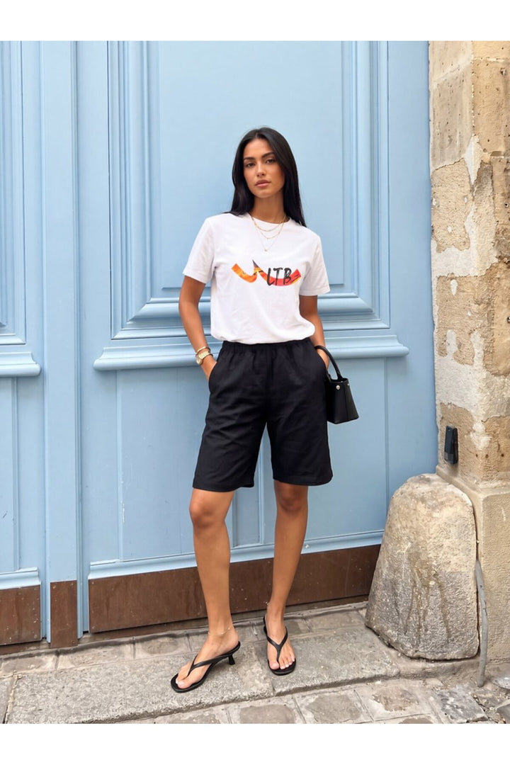 LTB T-shirt blanc relaxé avec logo imprimé - Blanc
